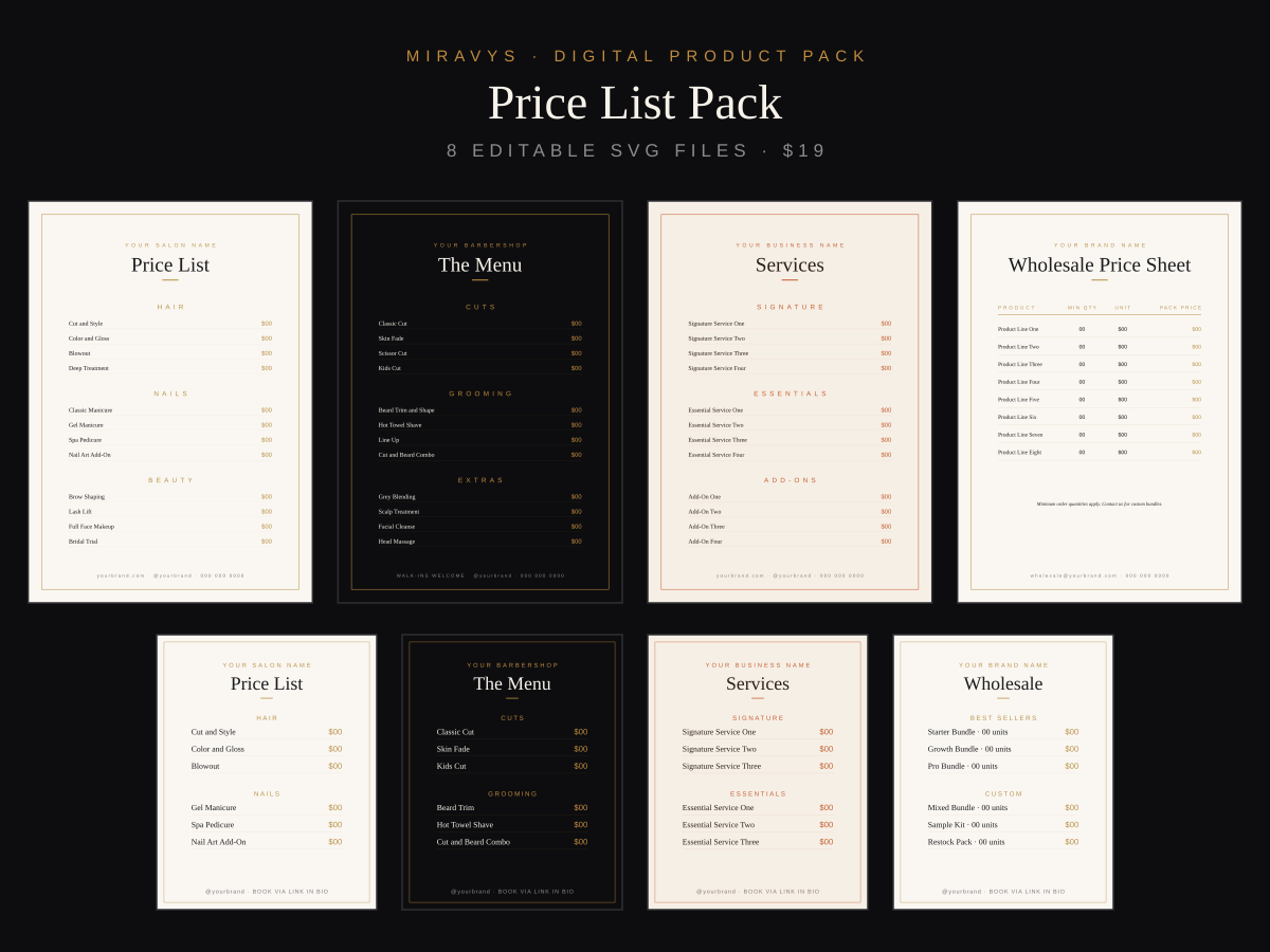 Price List Pack preview